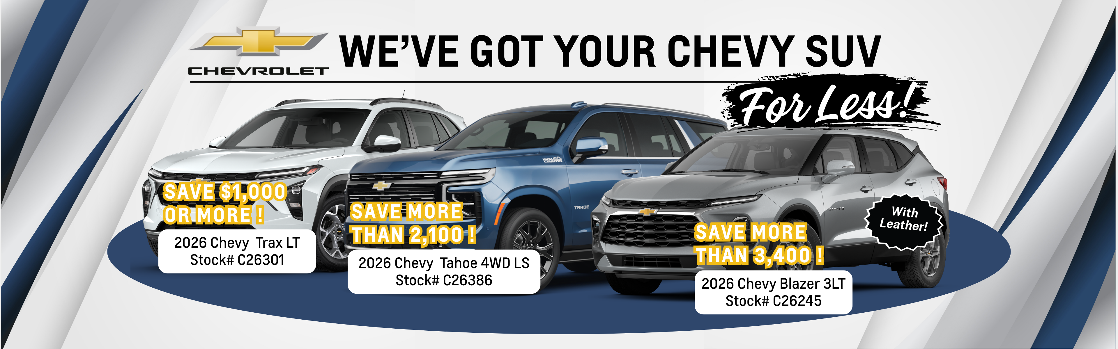 Save on Chevy SUV's at Salvadore Chevrolet