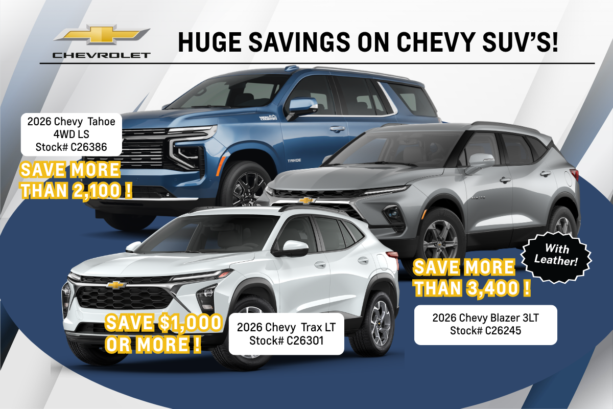 Save on Chevy SUV's at Salvadore Chevrolet